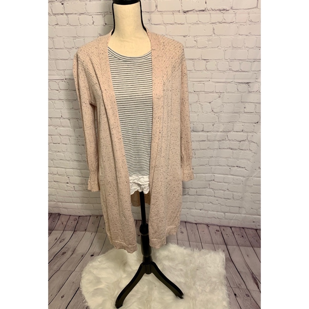 Anthropologie Peyton Primrose Cardigan |Sz S | Speckled Blush Long Knit Cardigan